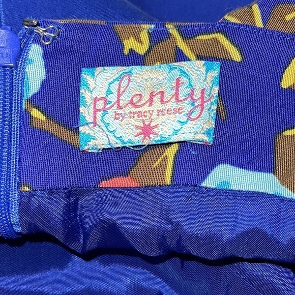 Tracy Reese- Blue & Orange Floral Print Dress - Picture 8 of 14